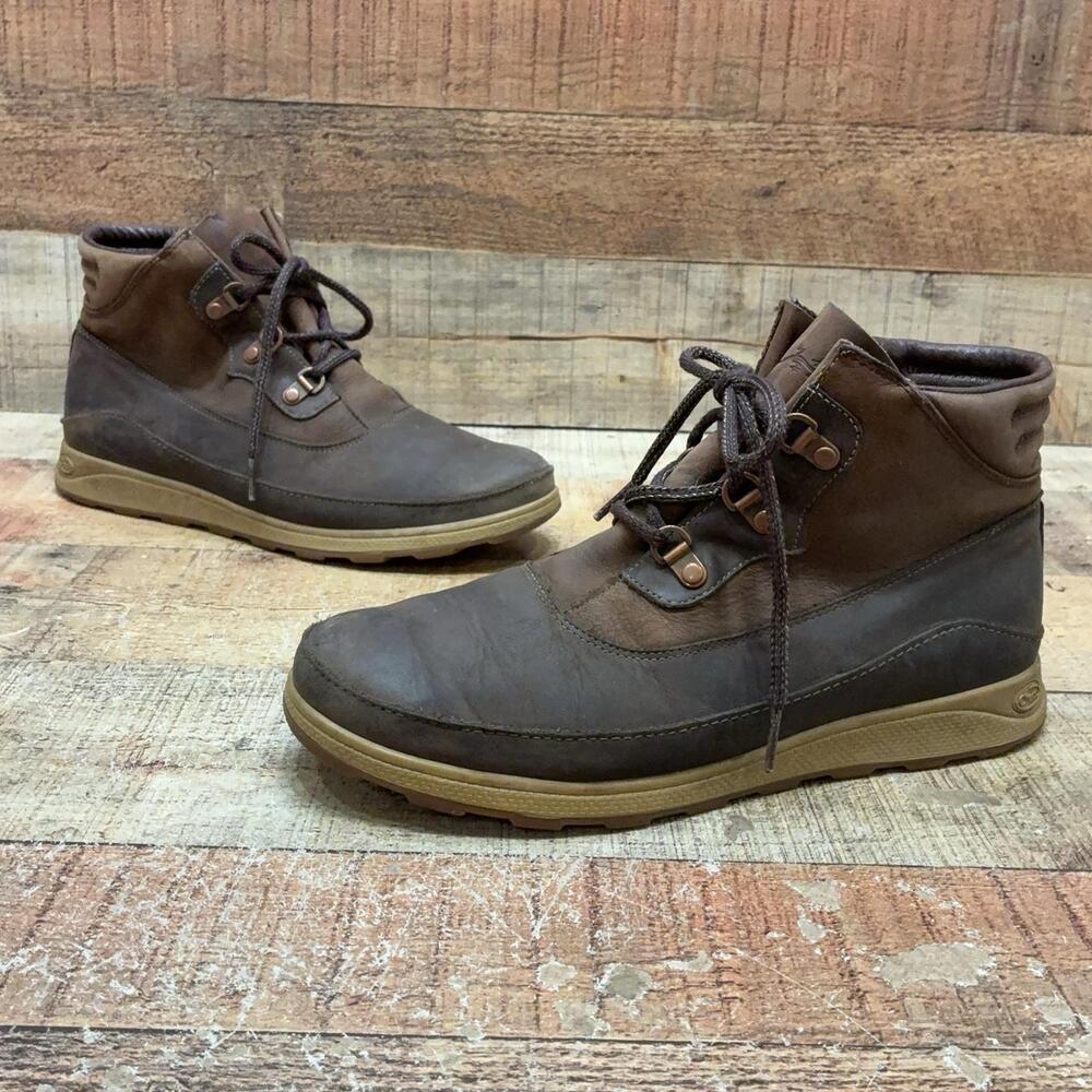 Chaco Pinecone Boots Womens Size 9.5 40.5 Brown Leather Ankle Chukka Lace Up